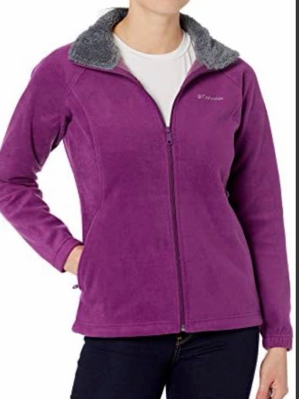 Columbia Purple Full-Zip Teddy Fleece Jacket - Picture 14 of 14